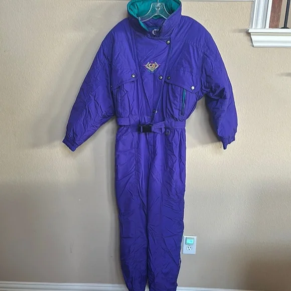 CB Sports Sz 12 Vintage Purple Ski Bib Snow Suit